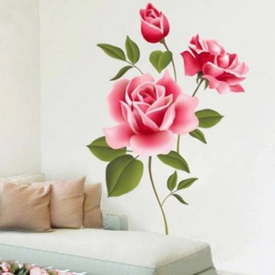 1 x Rose Garden Wall Murals Roses Floral Flower Decal Stickers Pink Beauty   282868136975